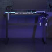 vidaXL Gamingskrivbord LED med Z-formade ben svart 110x60x75 cm