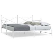 vidaXL Dagbädd med rull utan madrass vit 100x190 cm stål