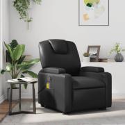 vidaXL Massagefåtölj svart konstläder