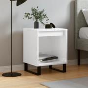 vidaXL Sängbord vit högglans 40x35x50 cm konstruerat trä