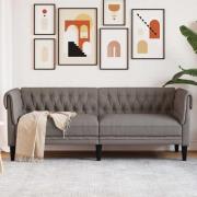 vidaXL Chesterfieldsoffa 3-sits taupe tyg