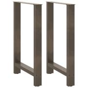 vidaXL Soffbordsben naturstål 2 st 60x(90-91) cm stål