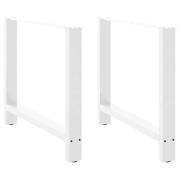 vidaXL Matbordsben vita 2 st 100x(72-73) cm stål