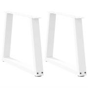 vidaXL Matbordsben V-formade 2 st vit 60x(42-43,3) cm stål
