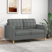 vidaXL Soffa 2-sits mörkgrå 140 cm tyg