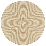 vidaXL Handgjord jutematta med spiraldesign vit 150 cm