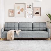 vidaXL 3-sitssoffa ljusgrå 210 cm tyg
