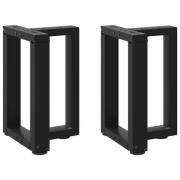 vidaXL Soffbordsben T-formade 2 st svarta 38x25x(42-43) cm stål
