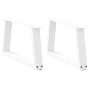 vidaXL Soffbordsben V-formade 2 st vita 60x(30-31,3) cm stål