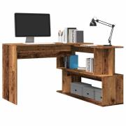 vidaXL Hörnskrivbord gammalt trä 200,5x50x76 cm konstruerat trä