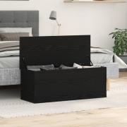 vidaXL Förvaringslåda i Svart Ek 102x35x35 cm, Tillverkad av Trä