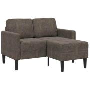 vidaXL 2-sitssoffa med schäslong L-formad mörkgrå 125 cm konstläder
