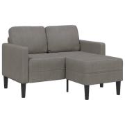 vidaXL 2-sitssoffa med schäslong L-formad ljusgrå 125 cm linne