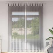 vidaXL Voile gardiner med öglor 2 st mörkgrå 140x260 cm