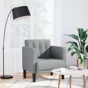vidaXL Soffstol med armstöd ljusgrå 53 cm tyg