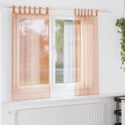 vidaXL Voile gardiner med öglor 2 st terrakotta 140x140 cm