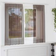 vidaXL Voile gardiner med stångfickor 2 st bruna