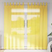 vidaXL Voile gardiner med öglor 2 st gul 140x245 cm