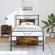 vidaXL Sängram utan madrass rökfärgad ek 80x200 cm konstruerad trä