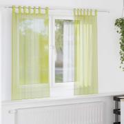 vidaXL Voile gardiner med fliktopp 2 st äppelgrön
