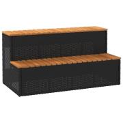 vidaXL Badtunna Step Black 100x50x50,5 cm konstrotting solid akacia
