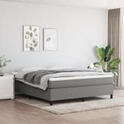 vidaXL Boxspring-sängram mörkgrå 160x200 cm tyg