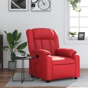 vidaXL Reclinerfåtölj röd konstläder