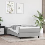 vidaXL Sängram utan madrass ljusgrå 90x200 cm tyg