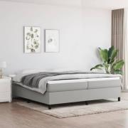 vidaXL Boxspring-sängram ljusgrå 200x200 cm tyg