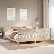 vidaXL Säng med bokhylla utan madrass 200x200cm massiv furu
