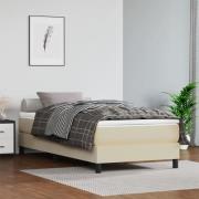 vidaXL Boxspring-sängram gräddvit 90x190 cm konstläder