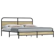 vidaXL Sängram utan madrass metall sonoma-ek 183x213 cm