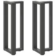 vidaXL Konsolbordsben T-formad 2 st antracit 25x28x(72-73) cm stål