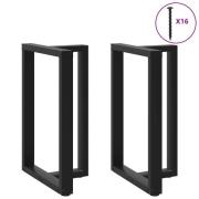 vidaXL Barbordsben T-formade 2 st svarta 60x35x(90-91) cm stål