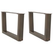 vidaXL Matbordsben V-formade 2 st naturstål 50x(30-31,3) cm stål