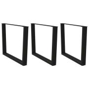 vidaXL Matbordsben V-formade 3 st svart 100x(72-73,3) cm stål