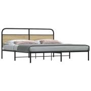 vidaXL Sängram utan madrass metall sonoma-ek 193x203 cm