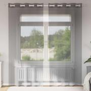 vidaXL Voile gardiner med genomföringar 2 st mörkgrå 140x245 cm