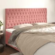 vidaXL Sänggavel rosa 200x7x118/128 cm sammet