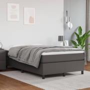 vidaXL Boxspring-sängram grå 120x200 cm konstläder