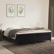 vidaXL Sängram utan madrass svart 200x200 cm sammet