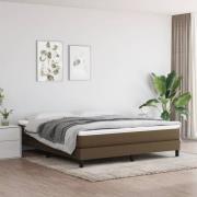 vidaXL Boxspring-sängram mörkbrun 160x200 cm tyg