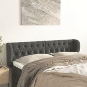 vidaXL Sänggavel med kanter mörkgrå 163x23x78/88 cm sammet