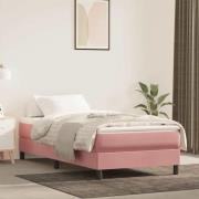 vidaXL Pocketresårmadrass rosa 90x210x20 cm sammet
