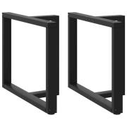 vidaXL Matbordsben T-formade 2 st svarta 90x35x(72-73) cm stål