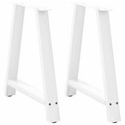 vidaXL Matbordsben A-formade 2 st vita 80x(72-73) cm stål