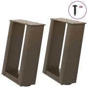 vidaXL Soffbordsben U-formade 2 st naturstål 30x(30-31) cm stål