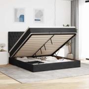 vidaXL Ottoman sängram med madrasser svart 180x200 cm sammet