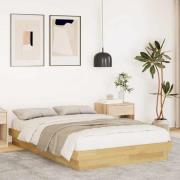 vidaXL Sängram utan madrass 120x200 cm massiv trä ek