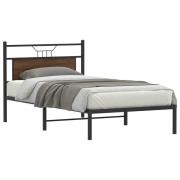 vidaXL Sängram utan madrass brun ek 107x203 cm konstruerat trä
